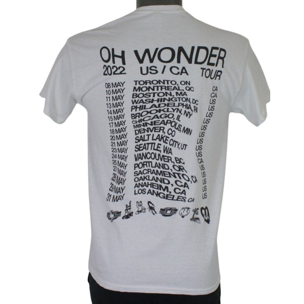 Oh Wonder 2022 Tour Shirt Mens M White USA Canada Concert Tee Indie Pop